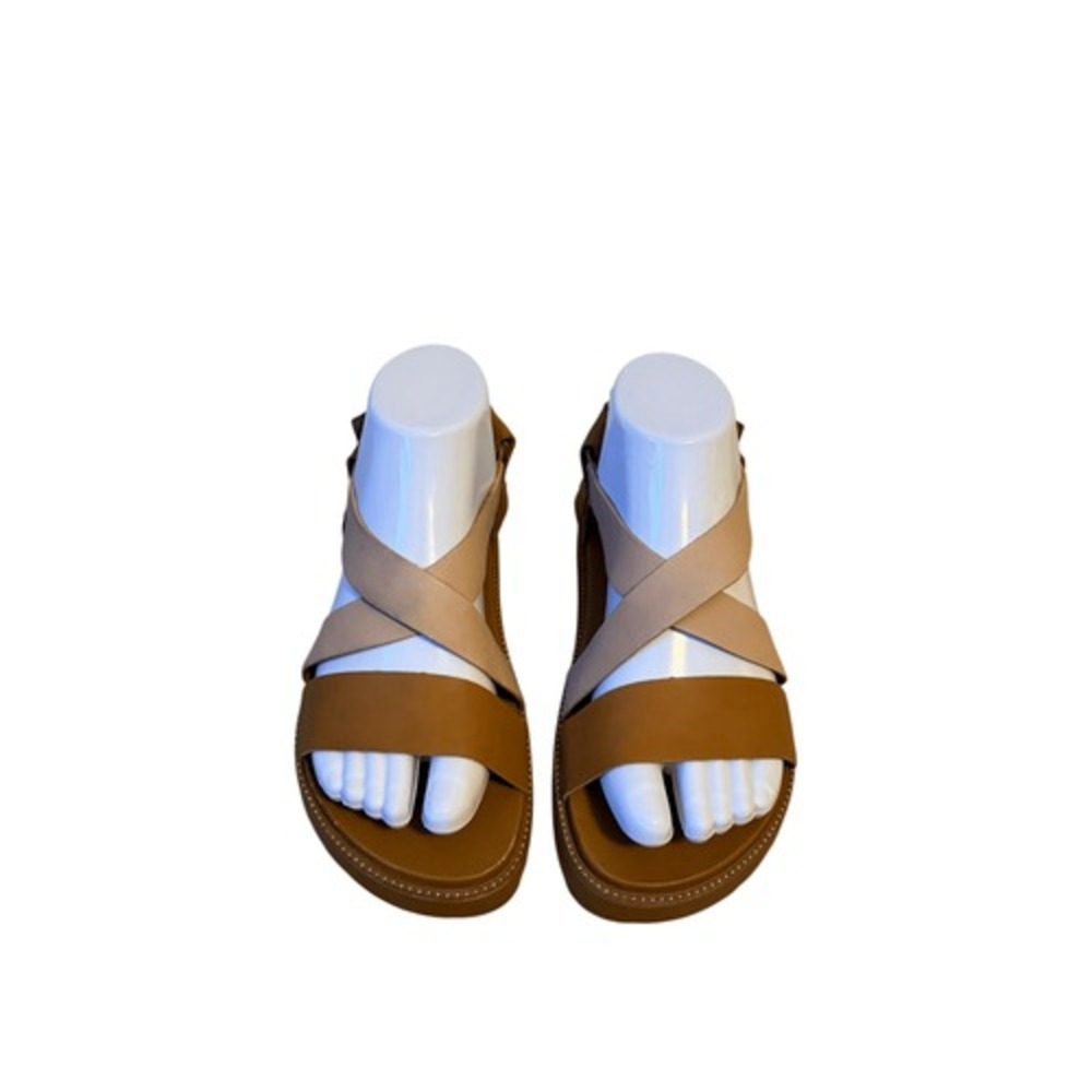 Sorel Sandals Roaming Crisscross Leather Slingback Open Toe Tan Brown size 7.5 - Picture 3 of 10